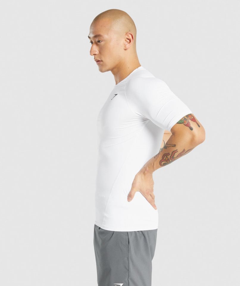 Men's Gymshark Element Baselayer T-Shirts White | NZ 8LVXST